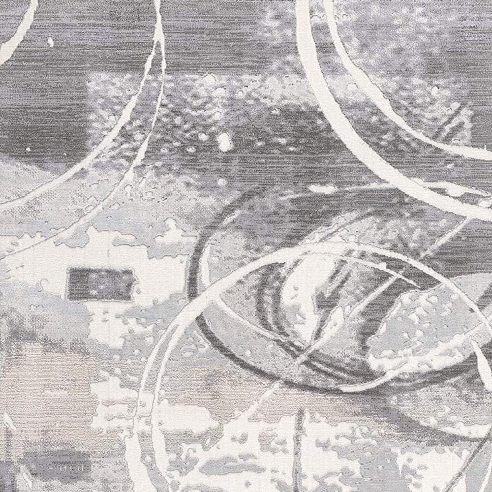 5' X 7' Gray Abstract Power Loom Area Rug