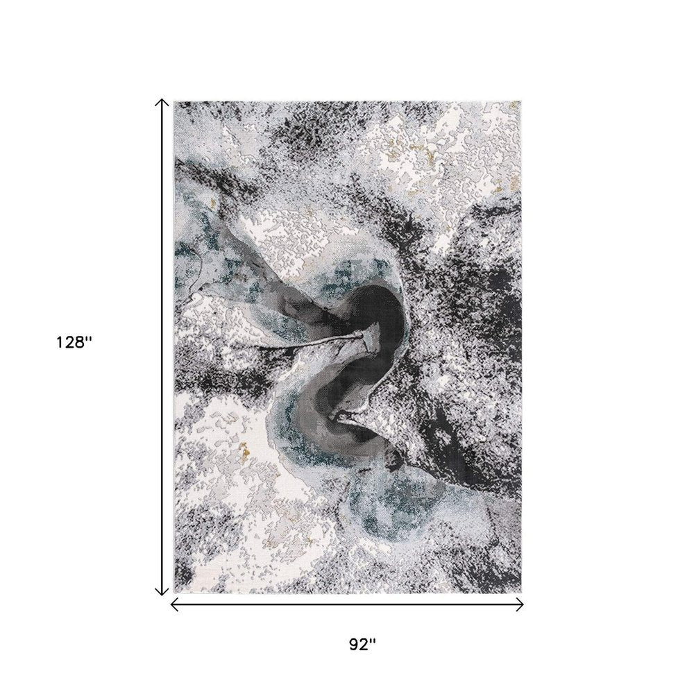 5' X 7' Gray Abstract Power Loom Area Rug
