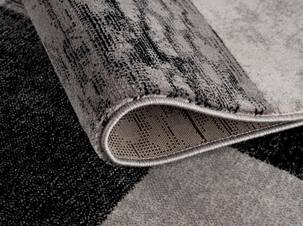 10' Gray Checkered Power Loom Runner Rug