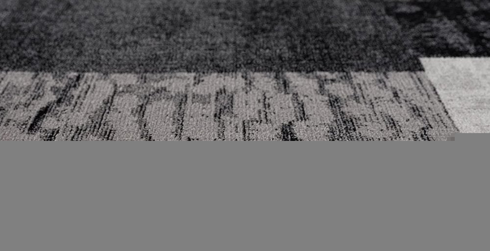 10' Gray Checkered Power Loom Runner Rug