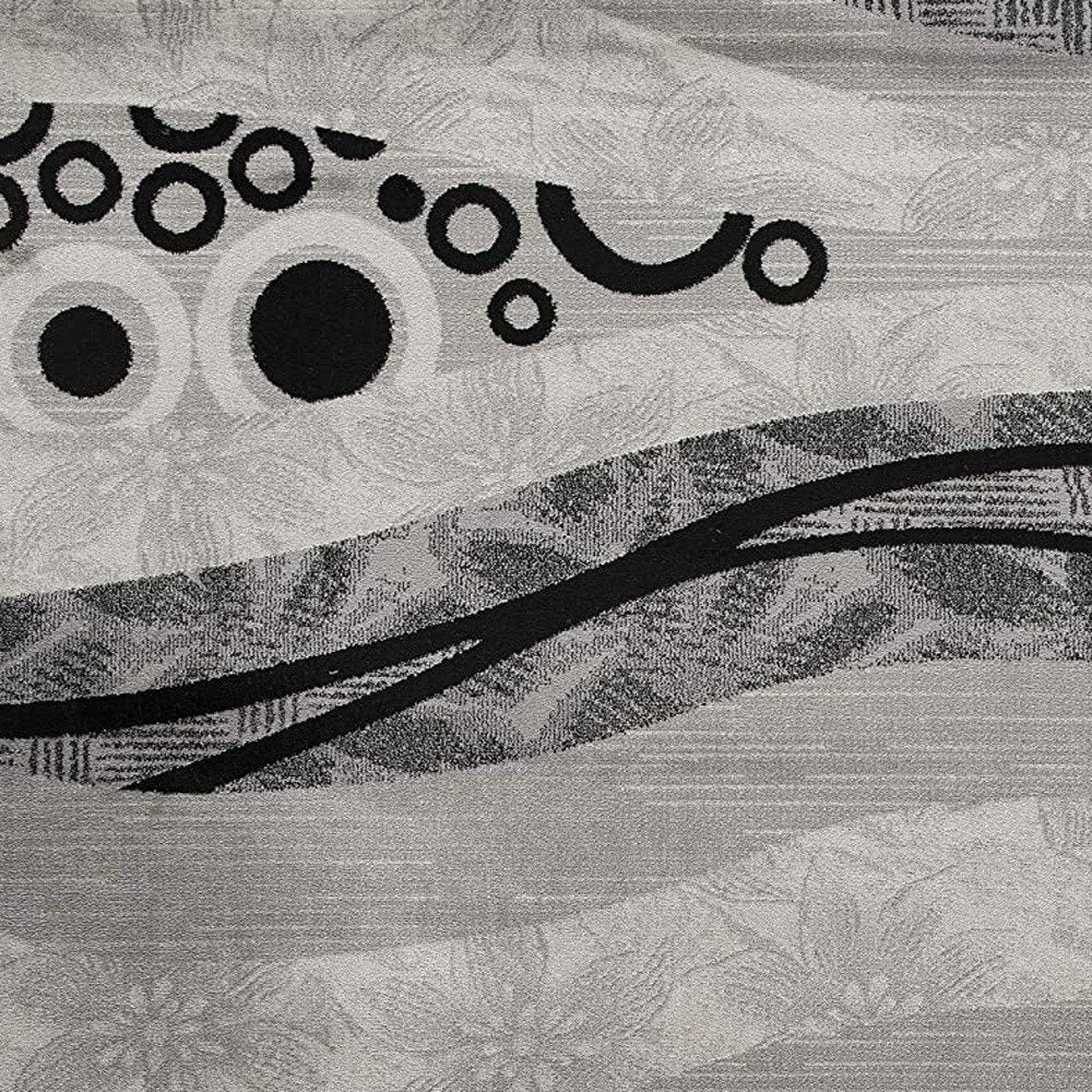 10' Gray Abstract Power Loom Runner Rug