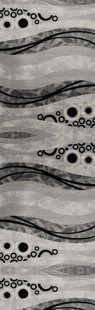 10' Gray Abstract Power Loom Runner Rug