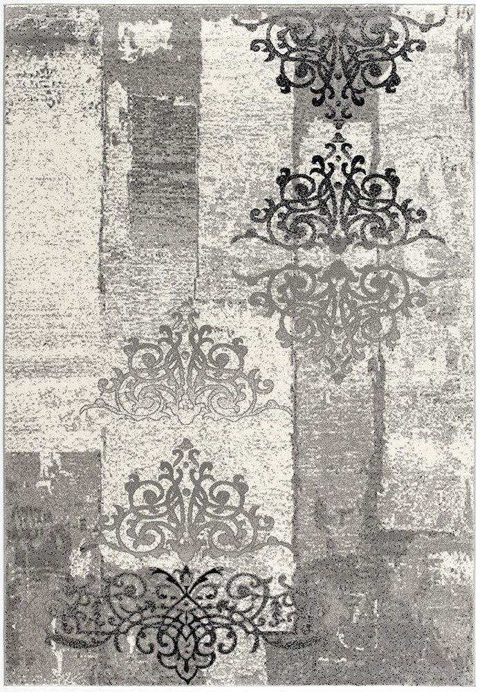 2' X 13' Gray Faded Filigree Pattern Runner Rug