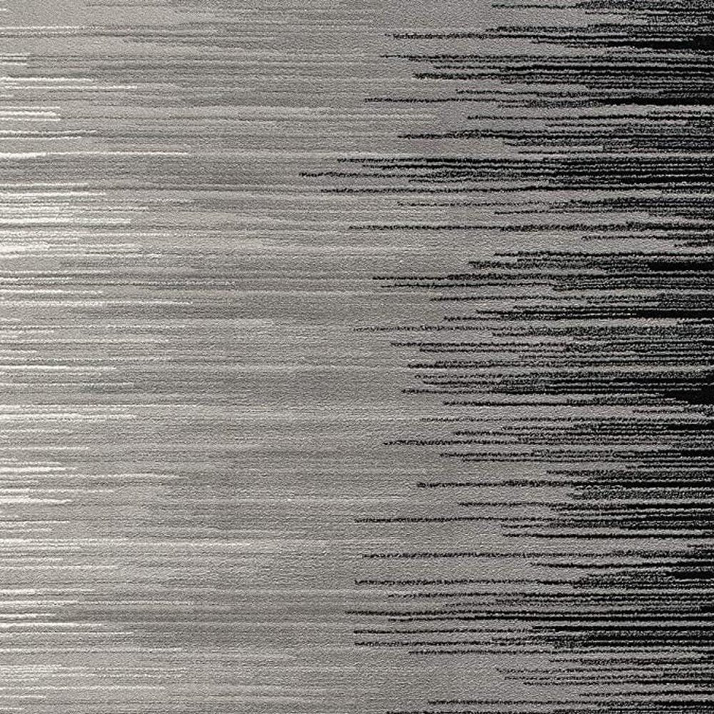 2' X 10' Black Transitional Striped Runner Rug