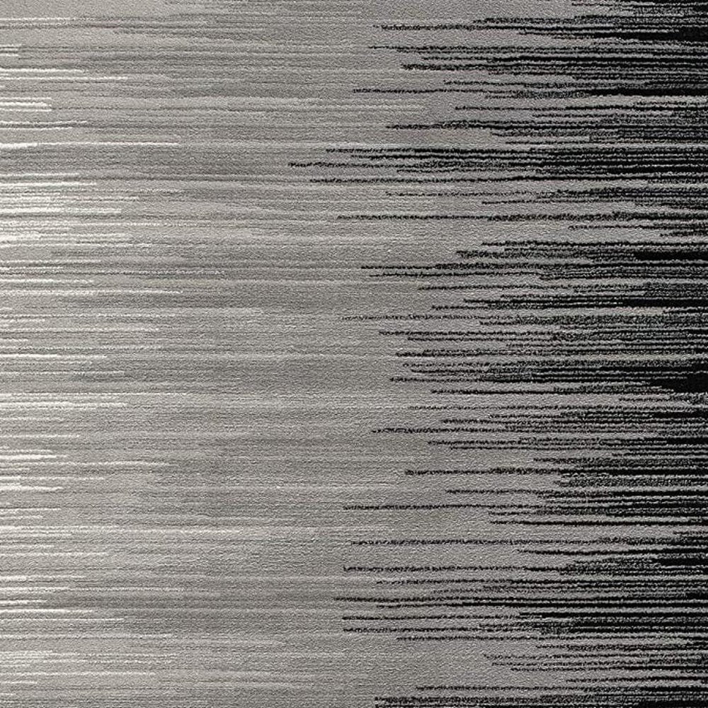 2' X 10' Black Transitional Striped Runner Rug