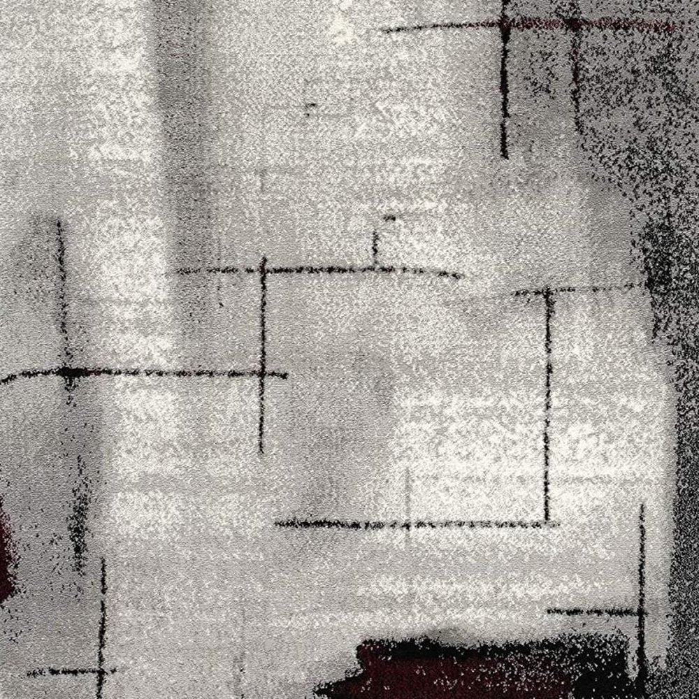 2' X 4' Gray Abstract Dhurrie Area Rug