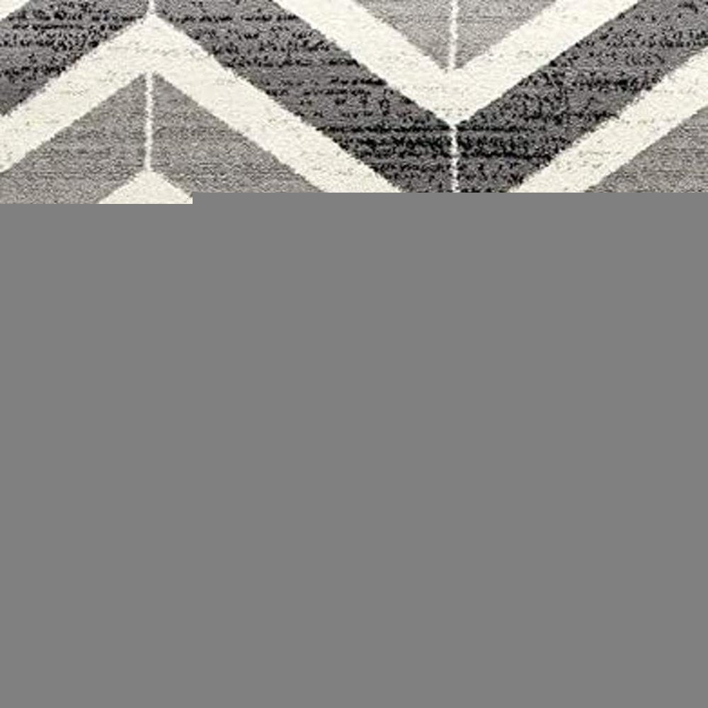 10' Gray Chevron Power Loom Runner Rug