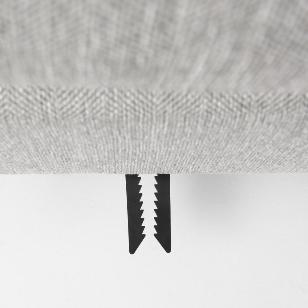 26" Light Gray Fabric and Brown Cocktail Ottoman