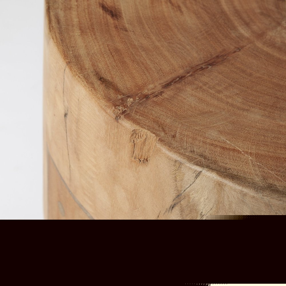 18" Dark Brown And Brown Distressed Reclaimed Wood Round End Table