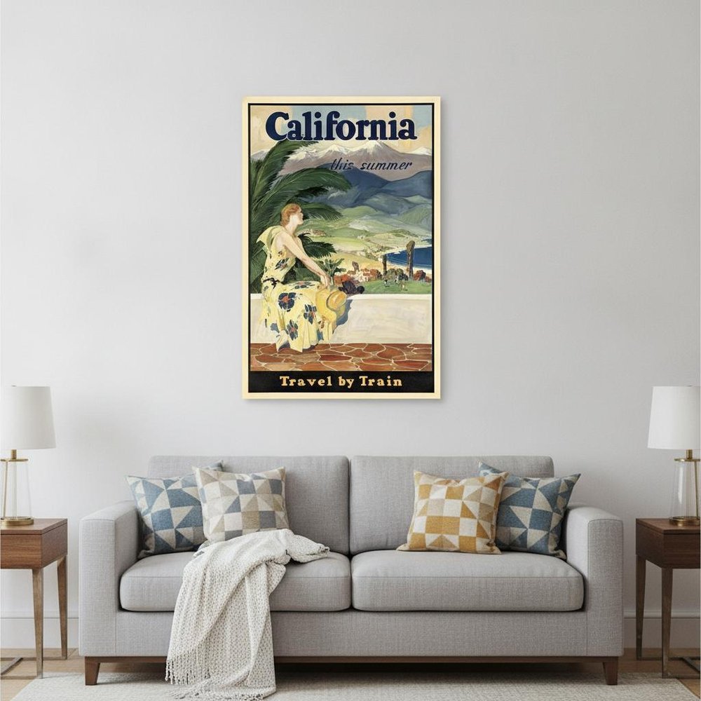 Vintage 1934 California Travel Unframed Print Wall Art