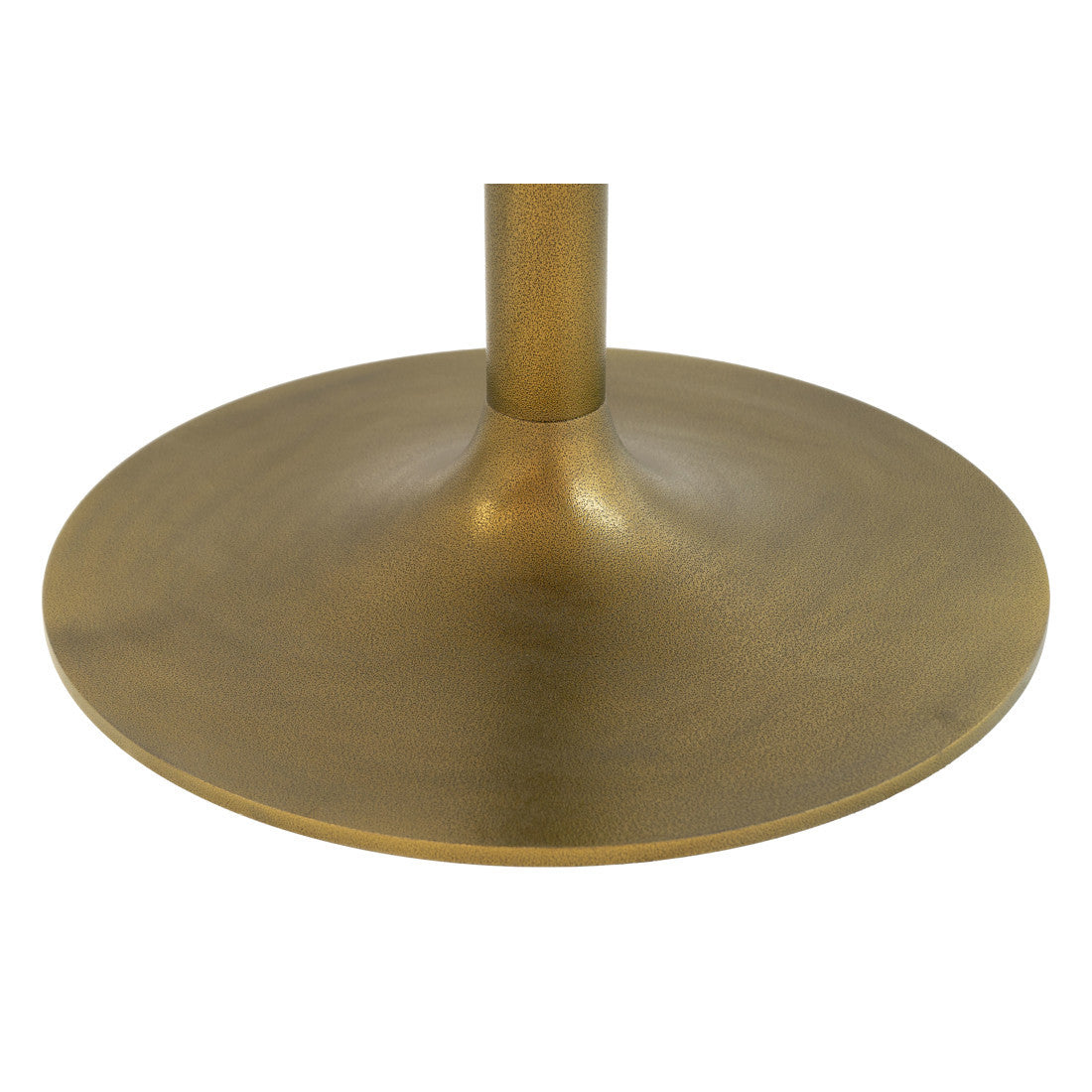 47" White and Gold Marble and Steel Pedestal Base Round Top Dining Table