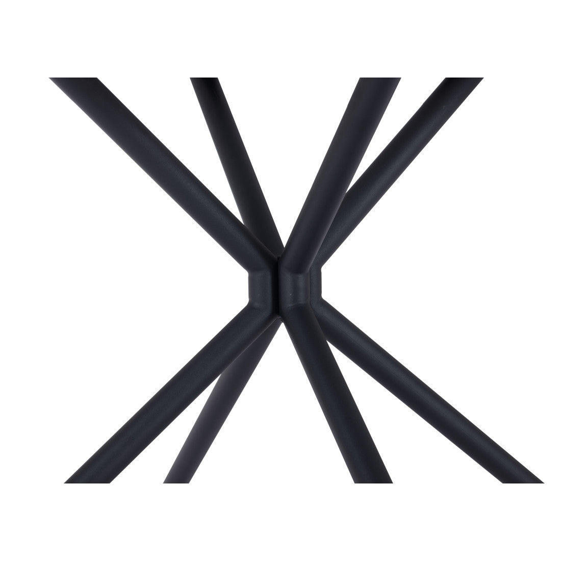 47" White And Black Rounded Steel Dining Table