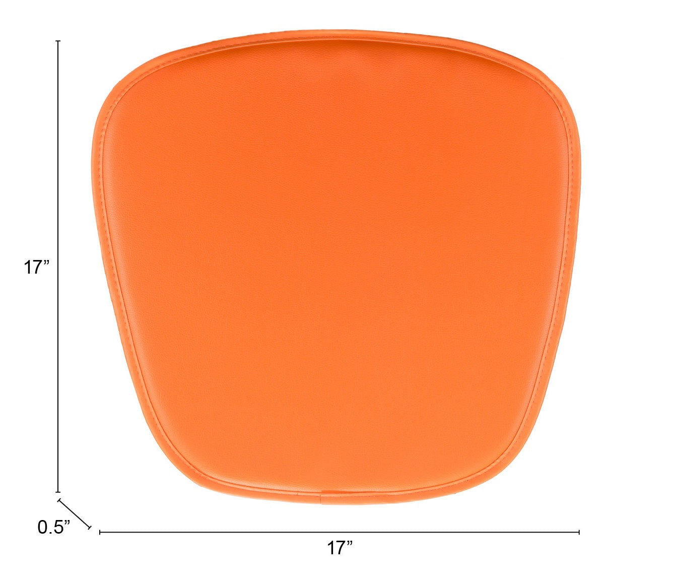 17" X 17" Orange Synthetic Solid Color Dining Chair Cushion Seat Cushion