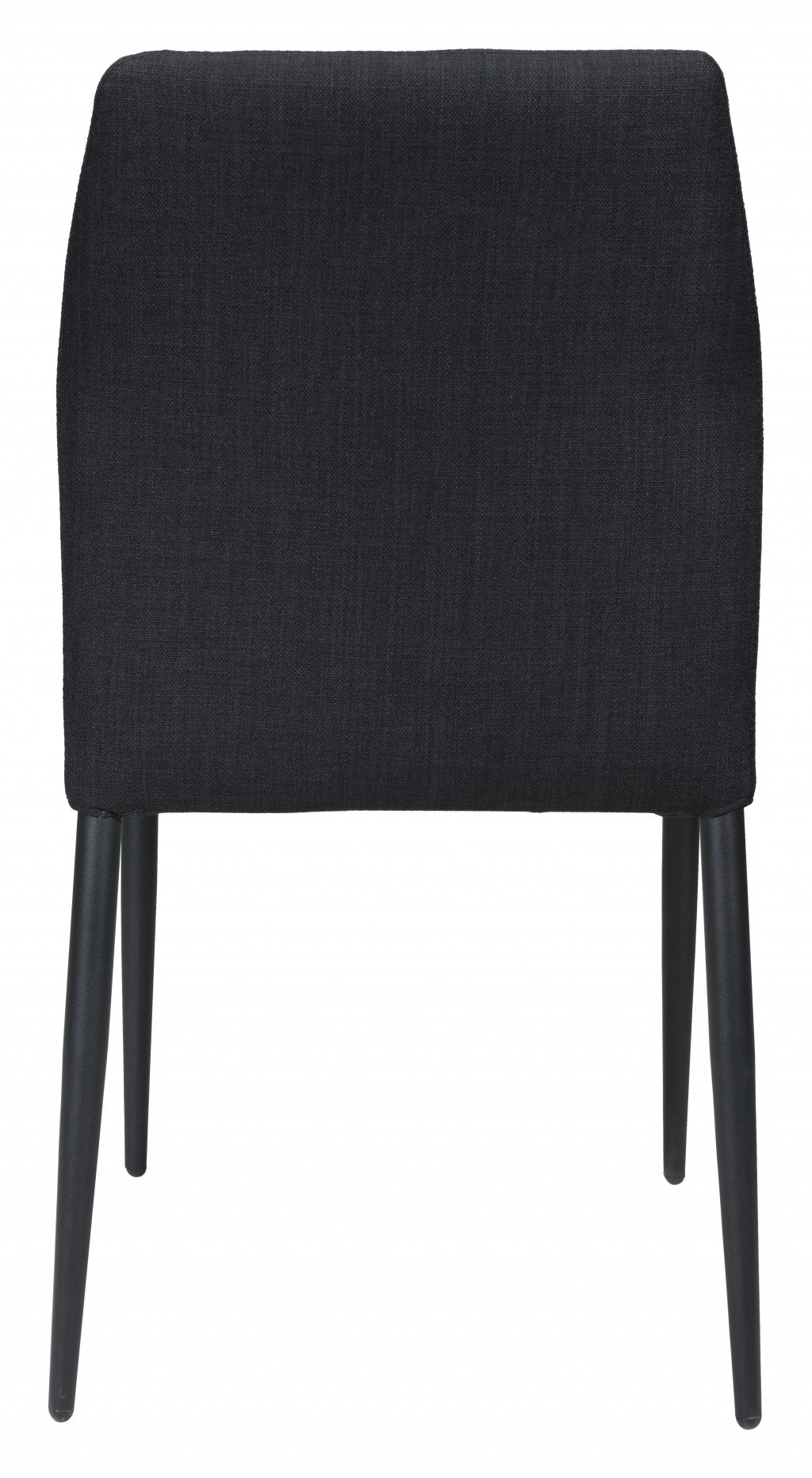 Set of Four Tufted Black Upholstered Fabric Dining Side Chairs