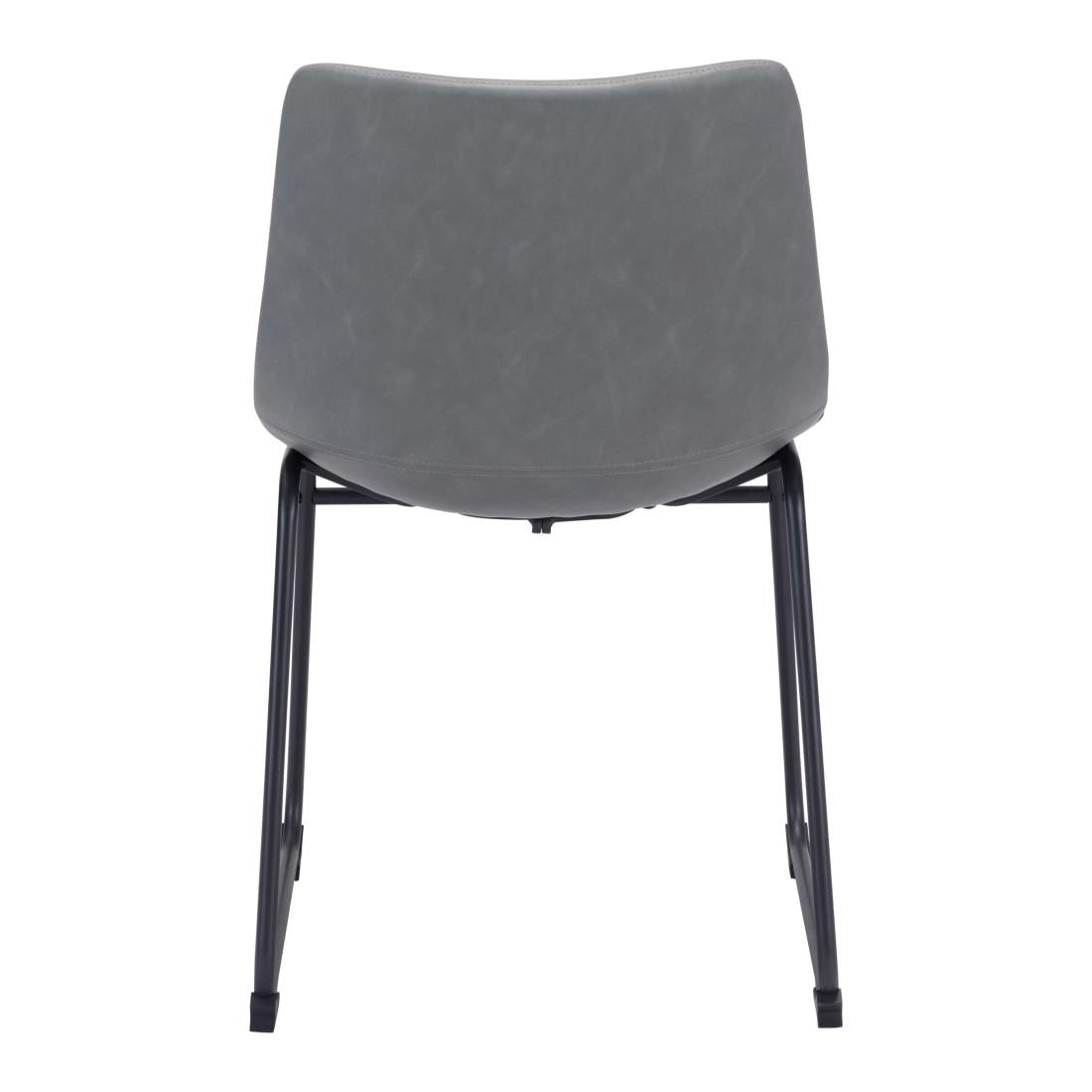 Set of Two Charcoal and Black Upholstered Velvet Dining Side chairs