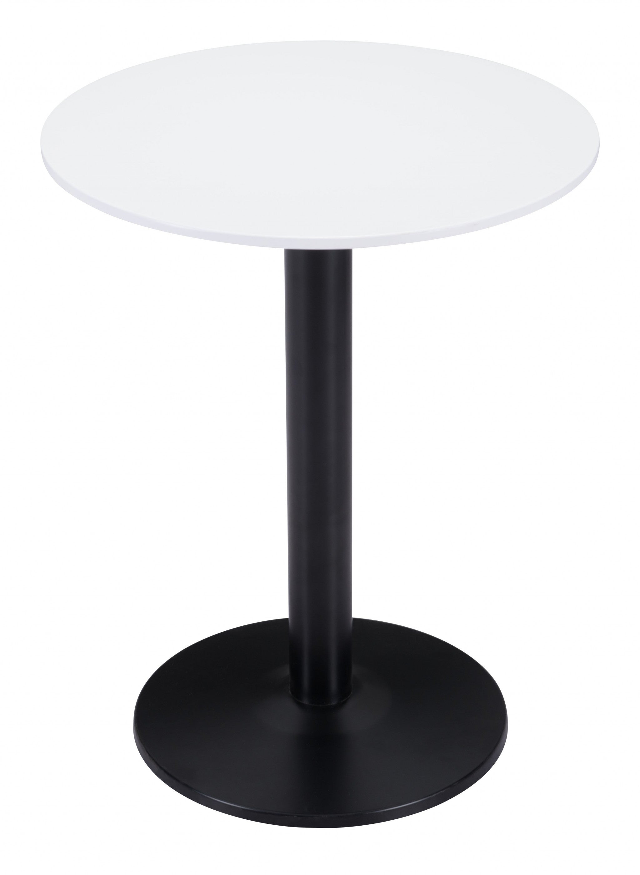 24" Black And White Round End Table