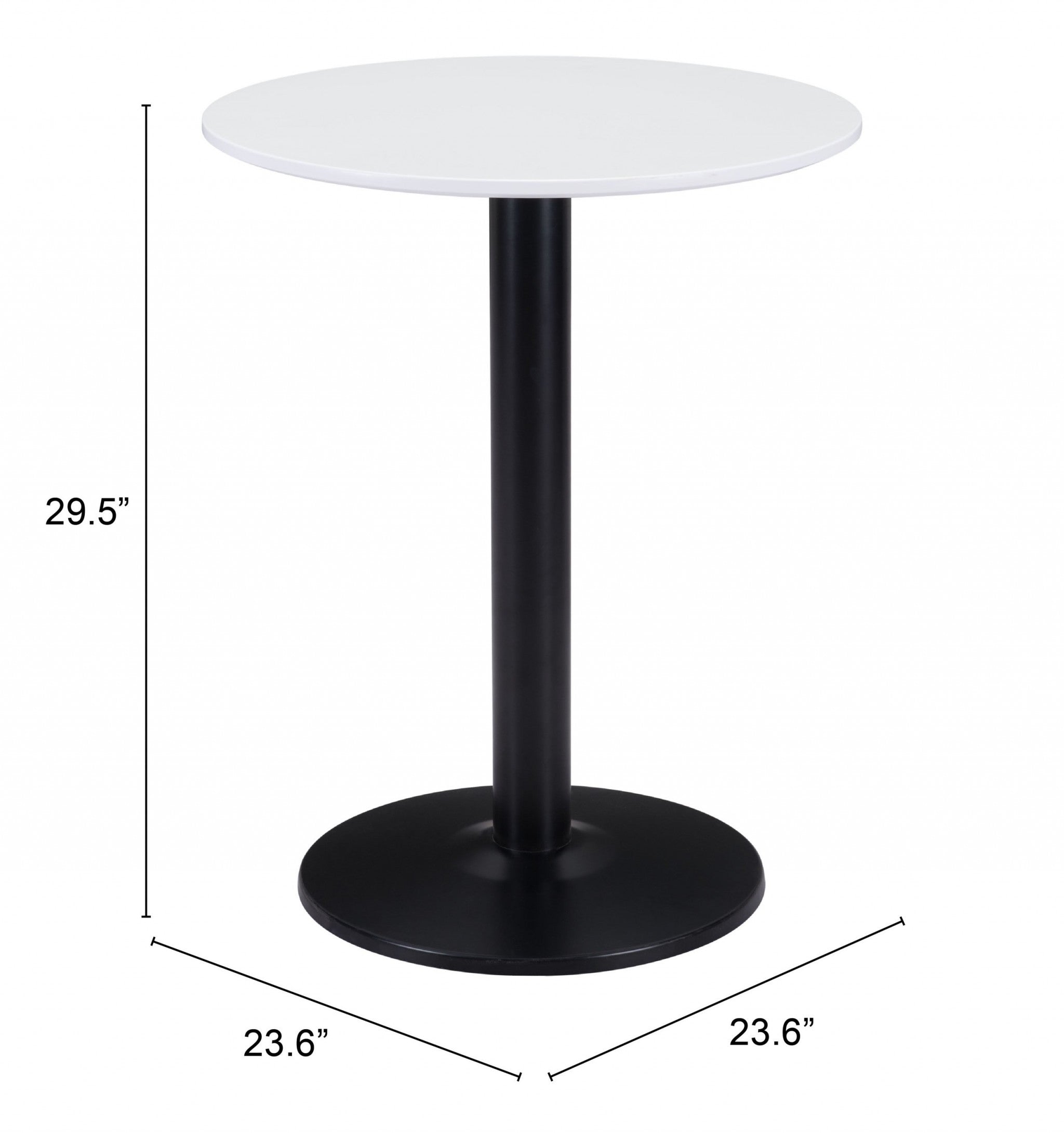 24" Black And White Round End Table