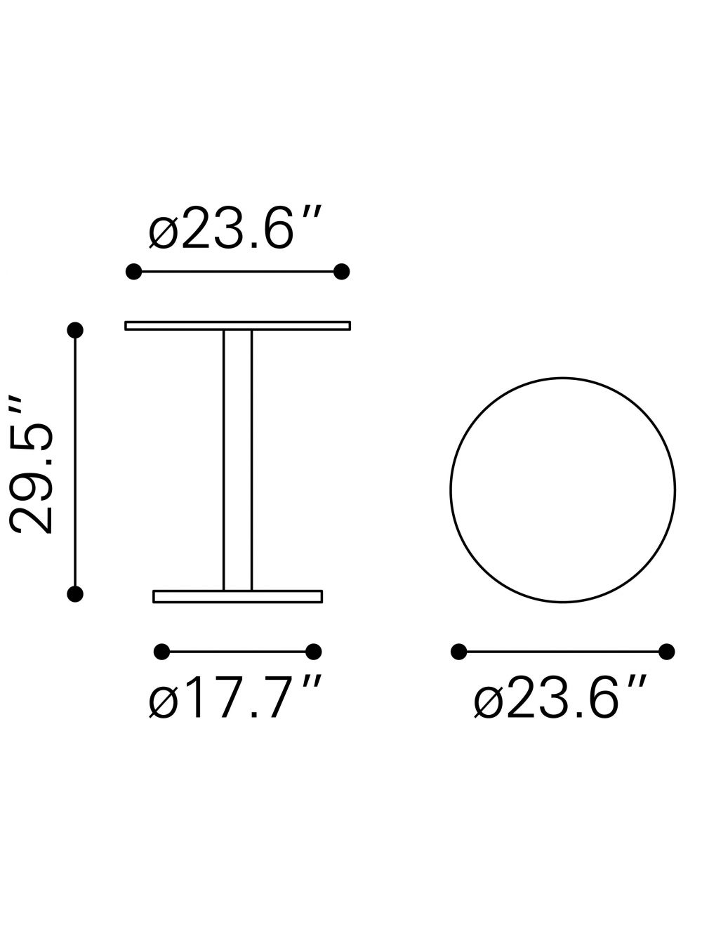 24" Gold And White Round End Table