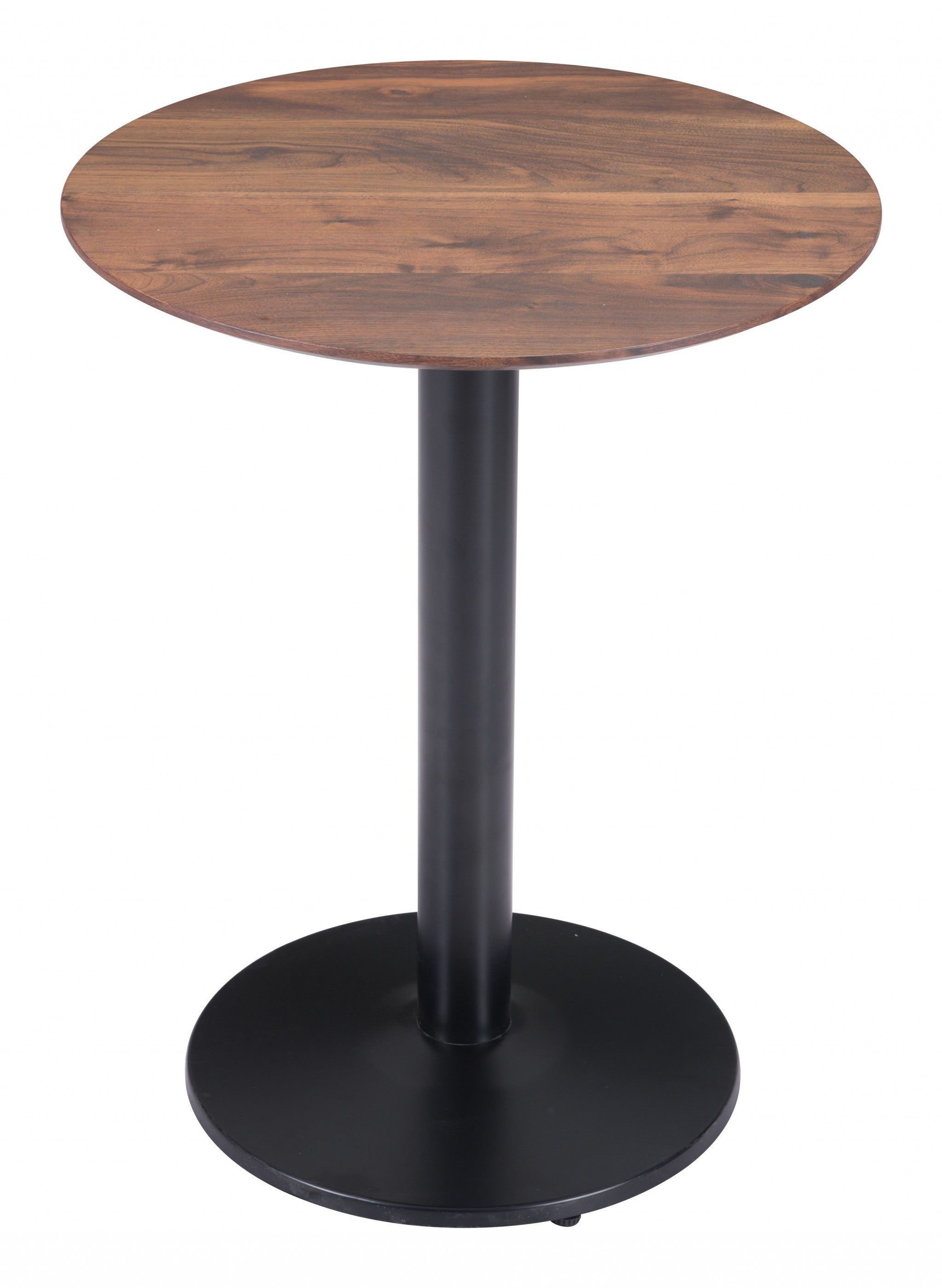 24" Black And Brown Round End Table