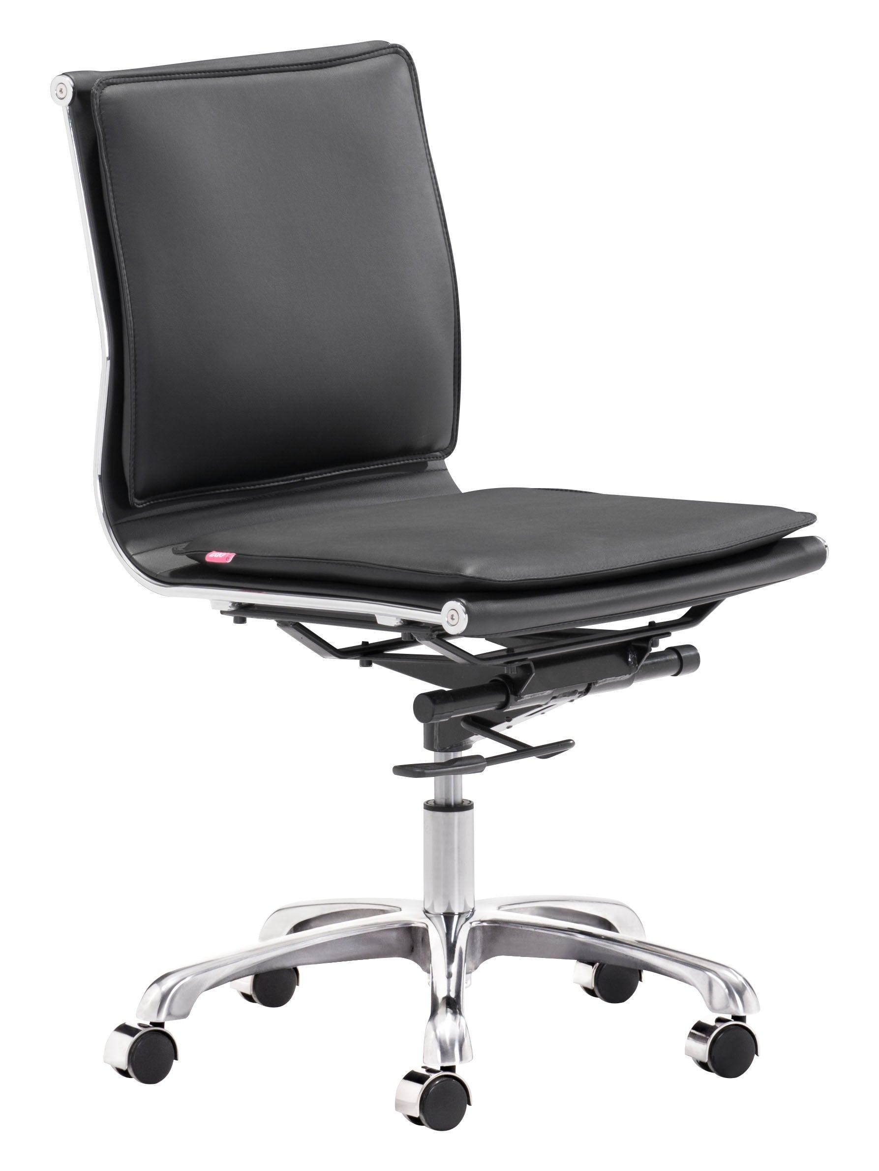 Black and Silver Adjustable Swivel Metal Rolling Executive Office Chair