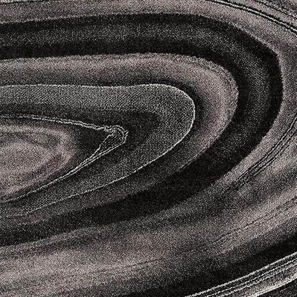 4' X 6' Dark Gray Abstract Illusional Area Rug