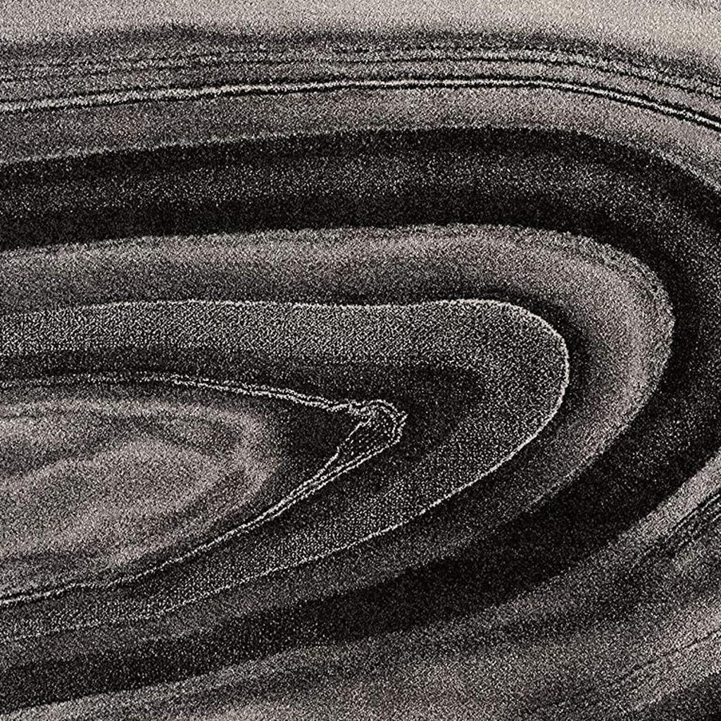 4' X 6' Dark Gray Abstract Illusional Area Rug