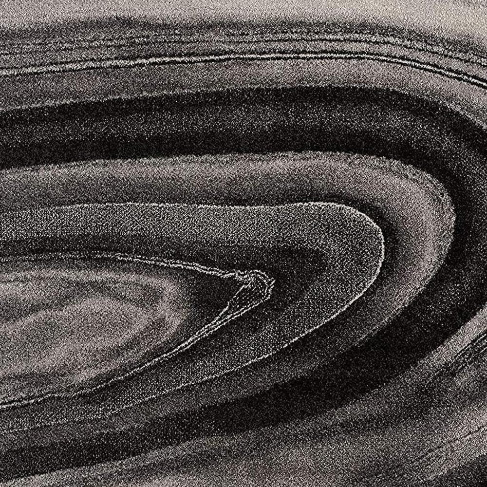 4' X 6' Dark Gray Abstract Illusional Area Rug
