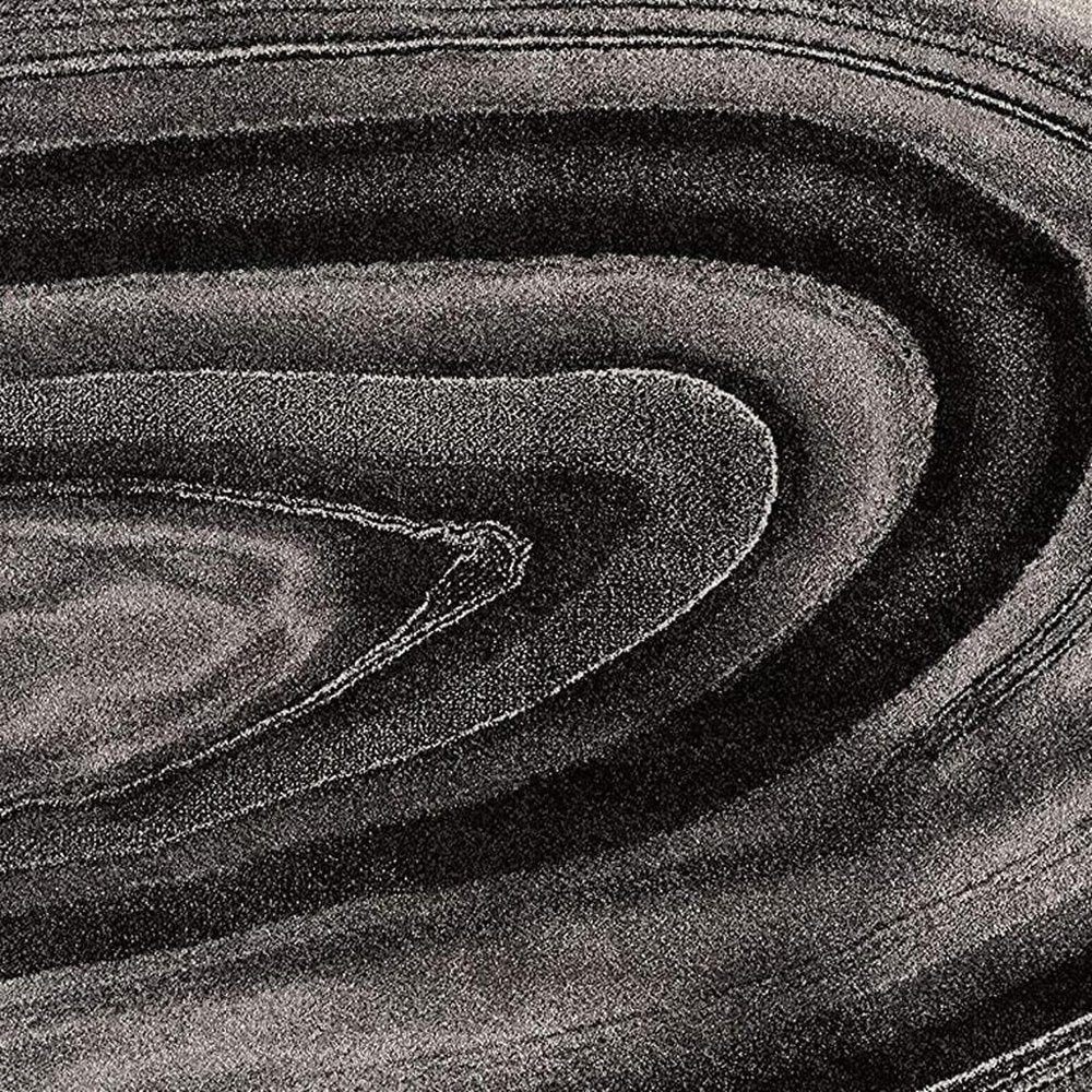 4' X 6' Dark Gray Abstract Illusional Area Rug