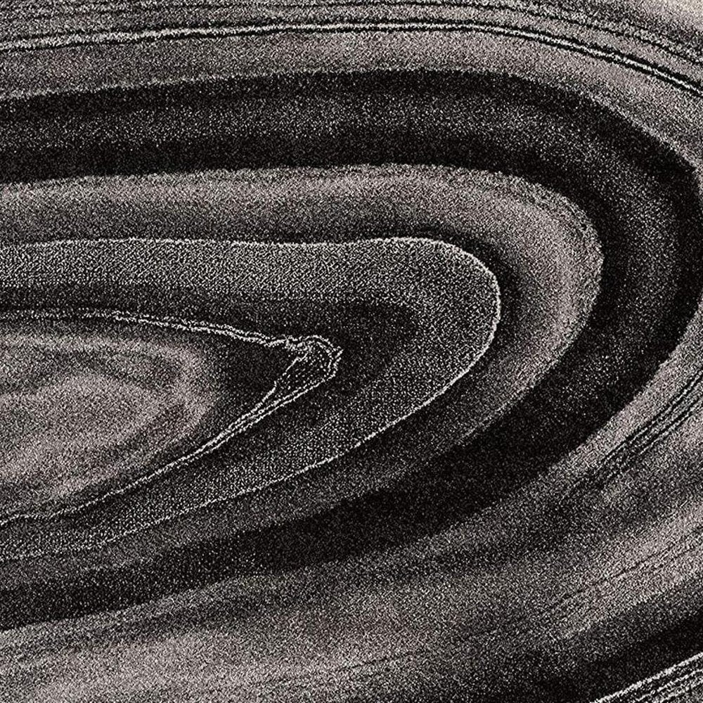 4' X 6' Dark Gray Abstract Illusional Area Rug