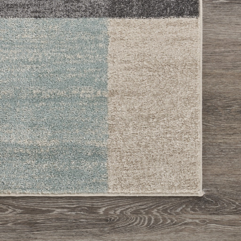 8' X 10' Gray and Ivory Area Rug