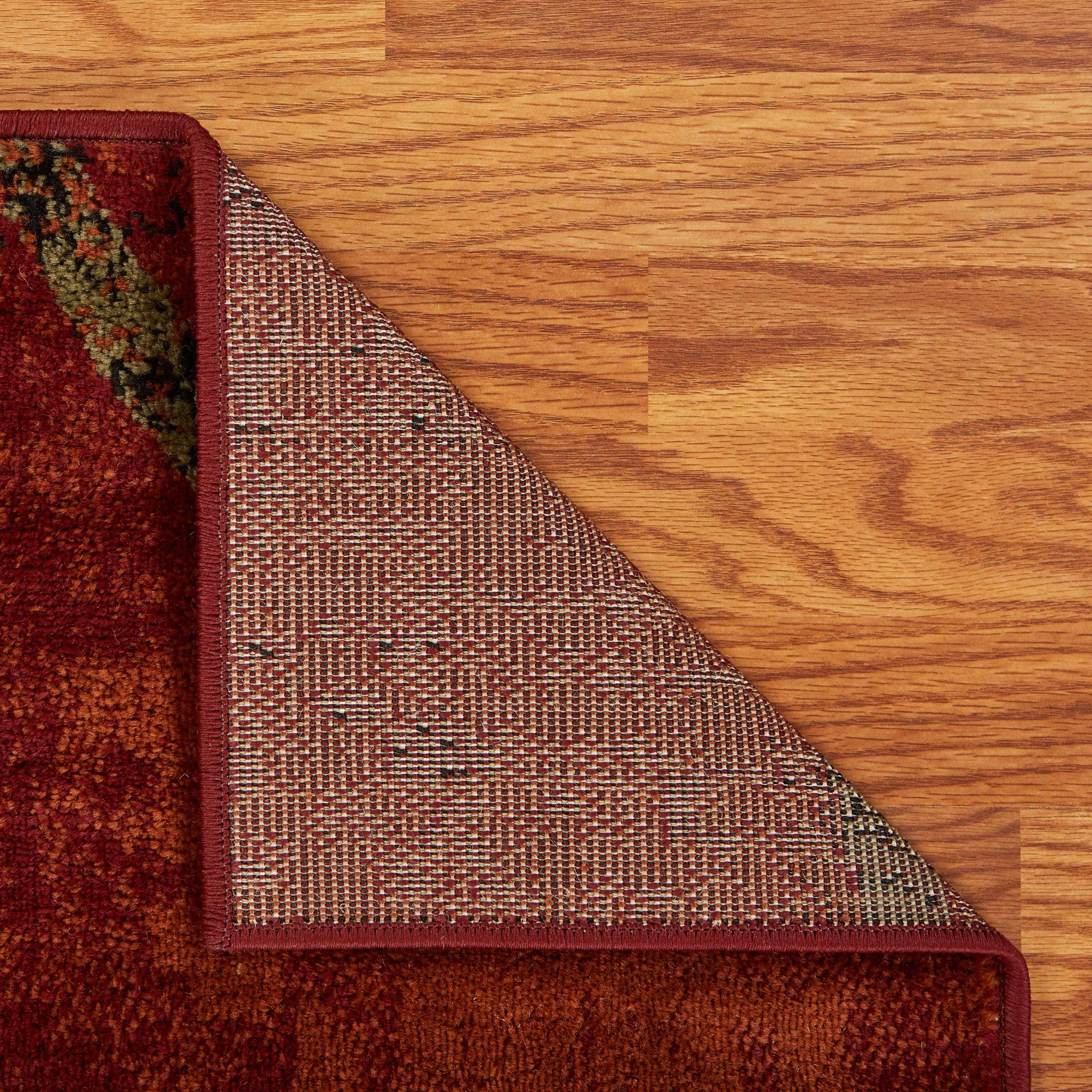 5' X 7' Red and Brown Geometric Area Rug