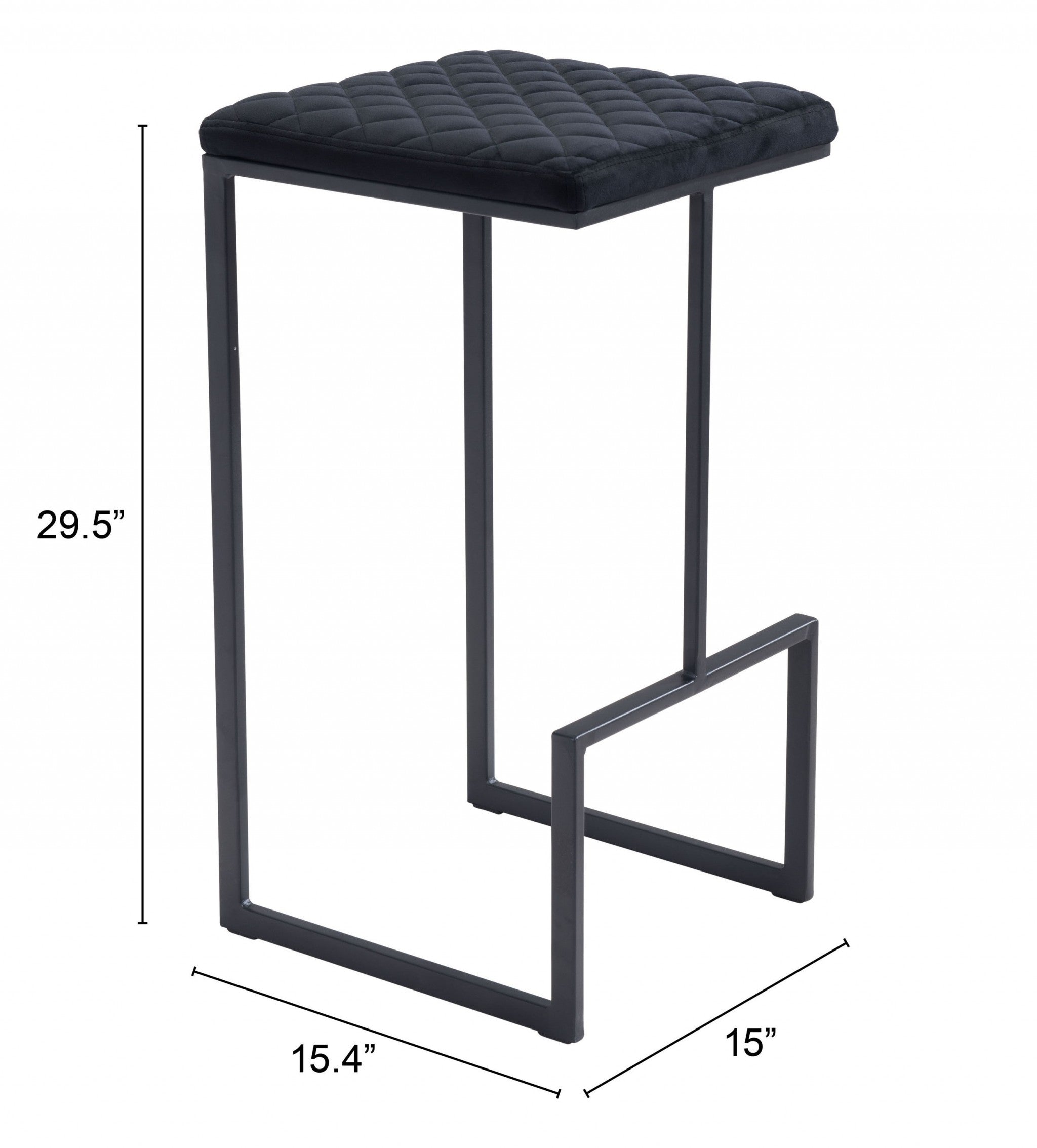 30" Black Steel Backless Bar Height Bar Chair