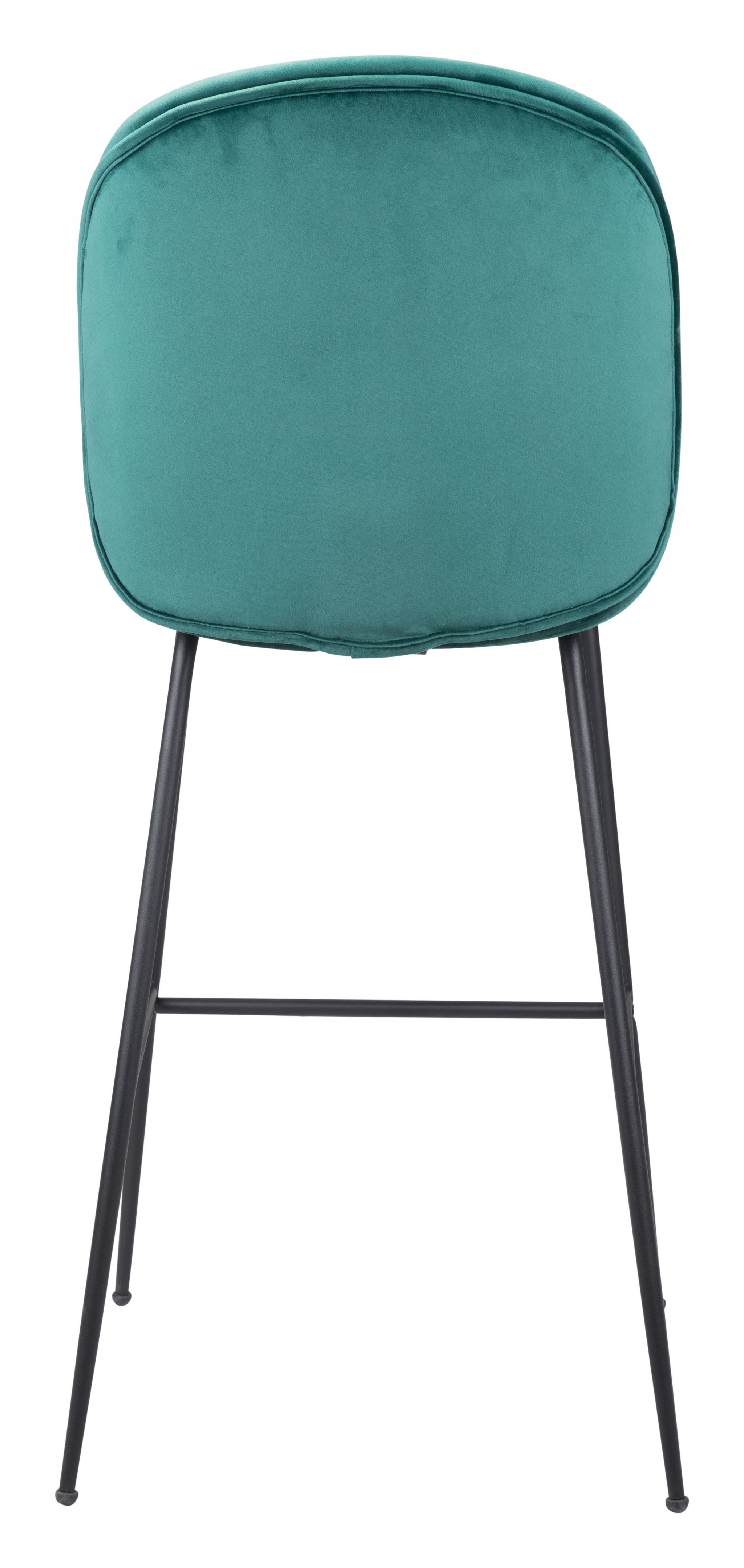 31" Green And Black Steel Low Back Bar Height Bar Chair