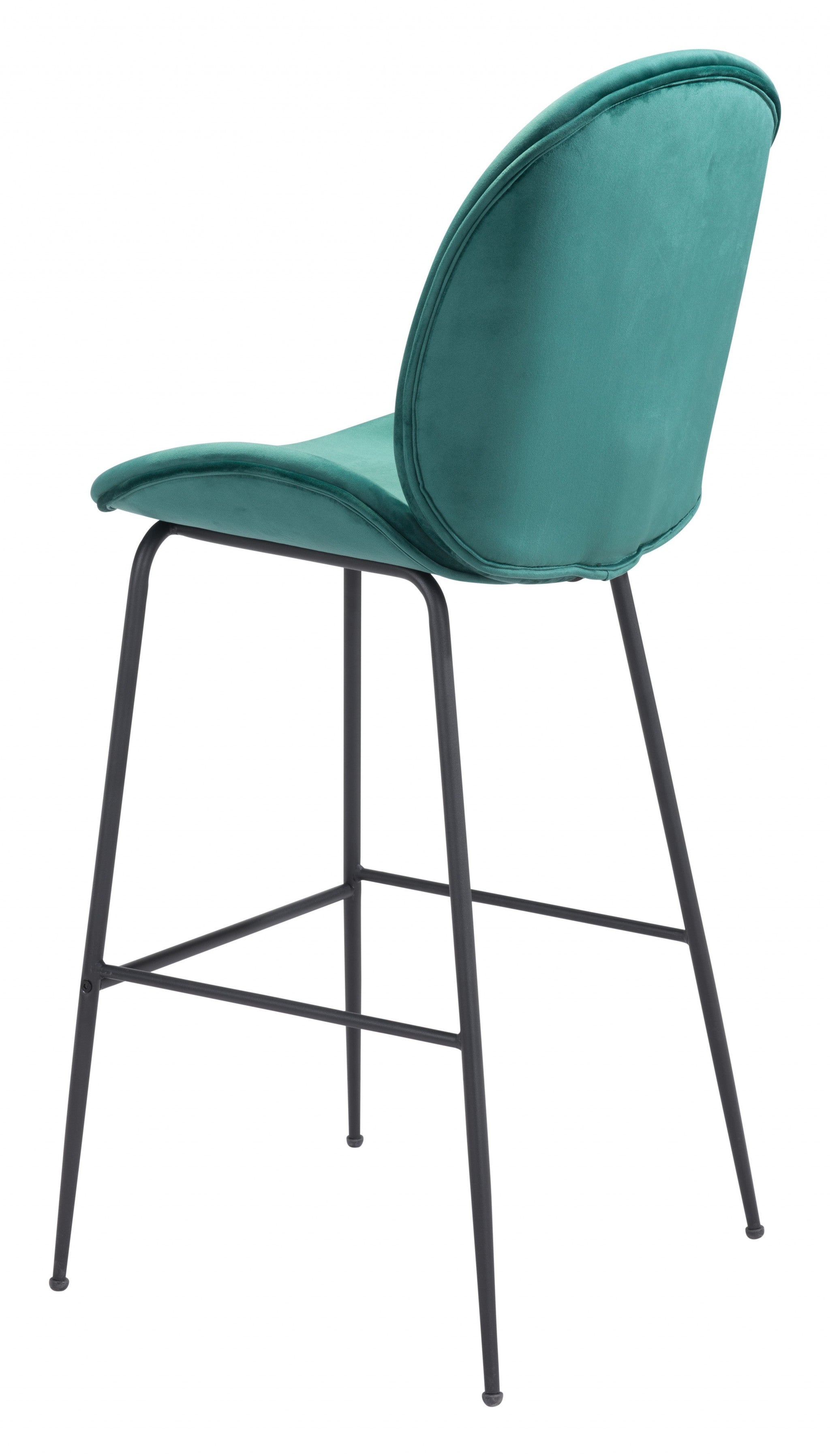 31" Green And Black Steel Low Back Bar Height Bar Chair