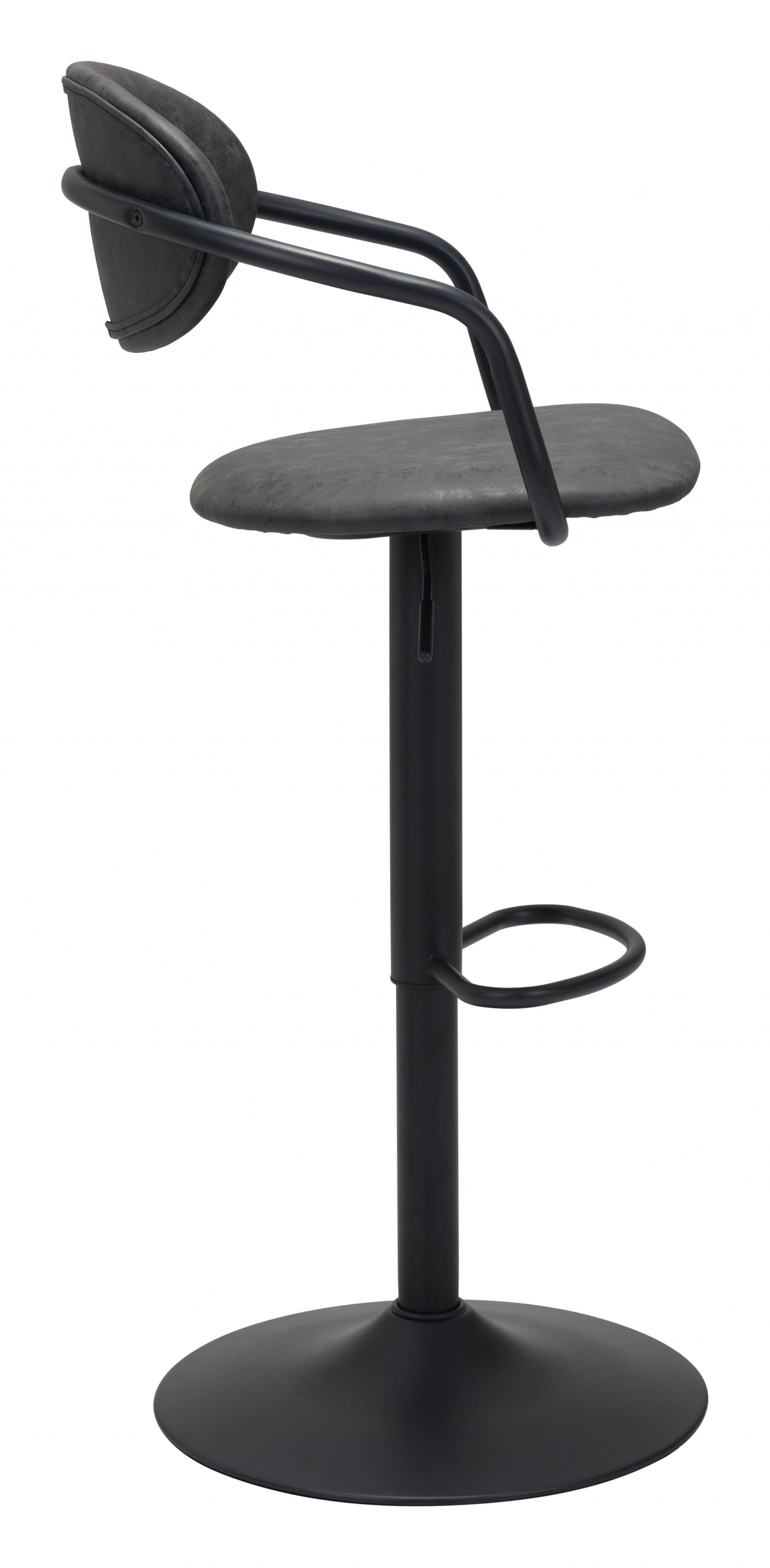 24" Black Steel Swivel Low Back Counter Height Bar Chair