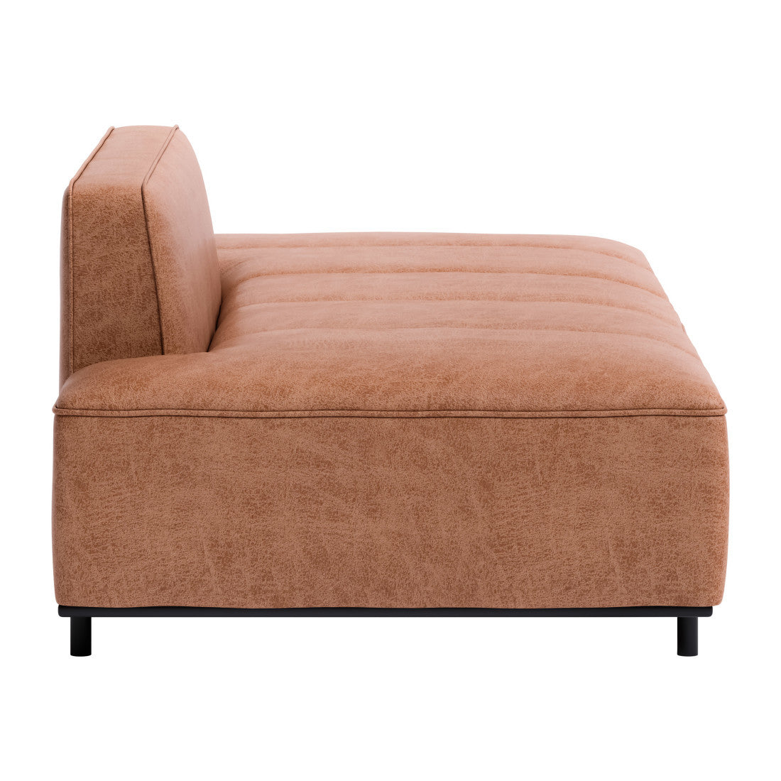 79" Brown Faux Leather Sofa With Black Legs