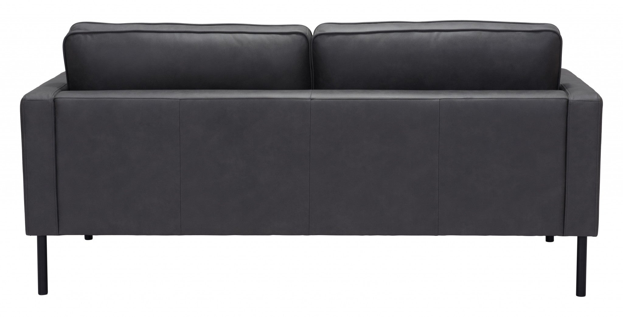 72" Gray Polyester Sofa With Black Legs