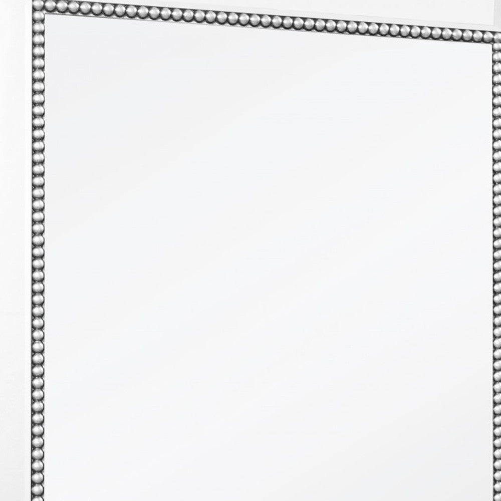 36" Silver Glass Framed Accent Mirror