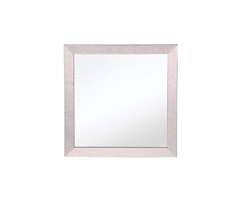 24" Gray Square Glass Framed Accent Mirror