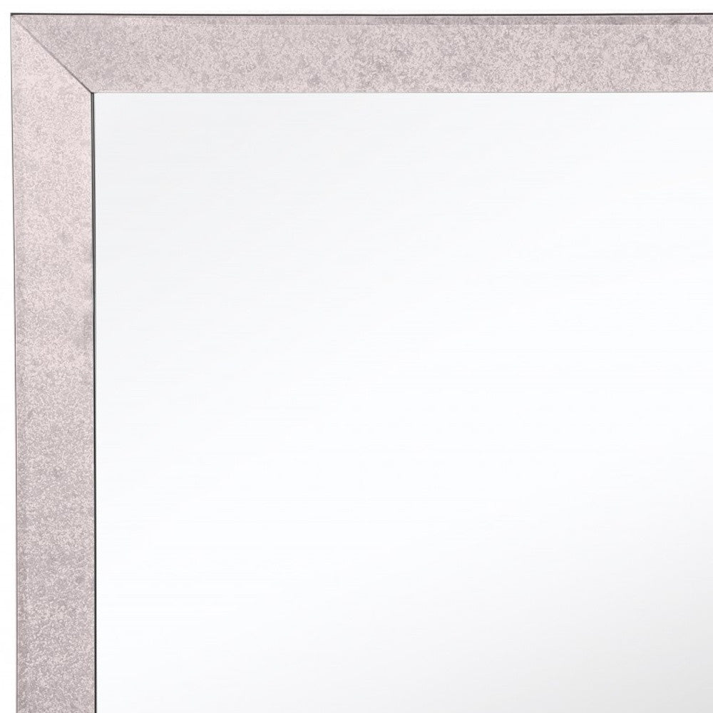 24" Gray Square Glass Framed Accent Mirror