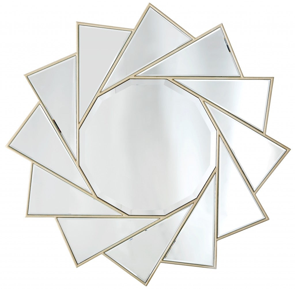 35" Gold Sunburst Metal Framed Accent Mirror