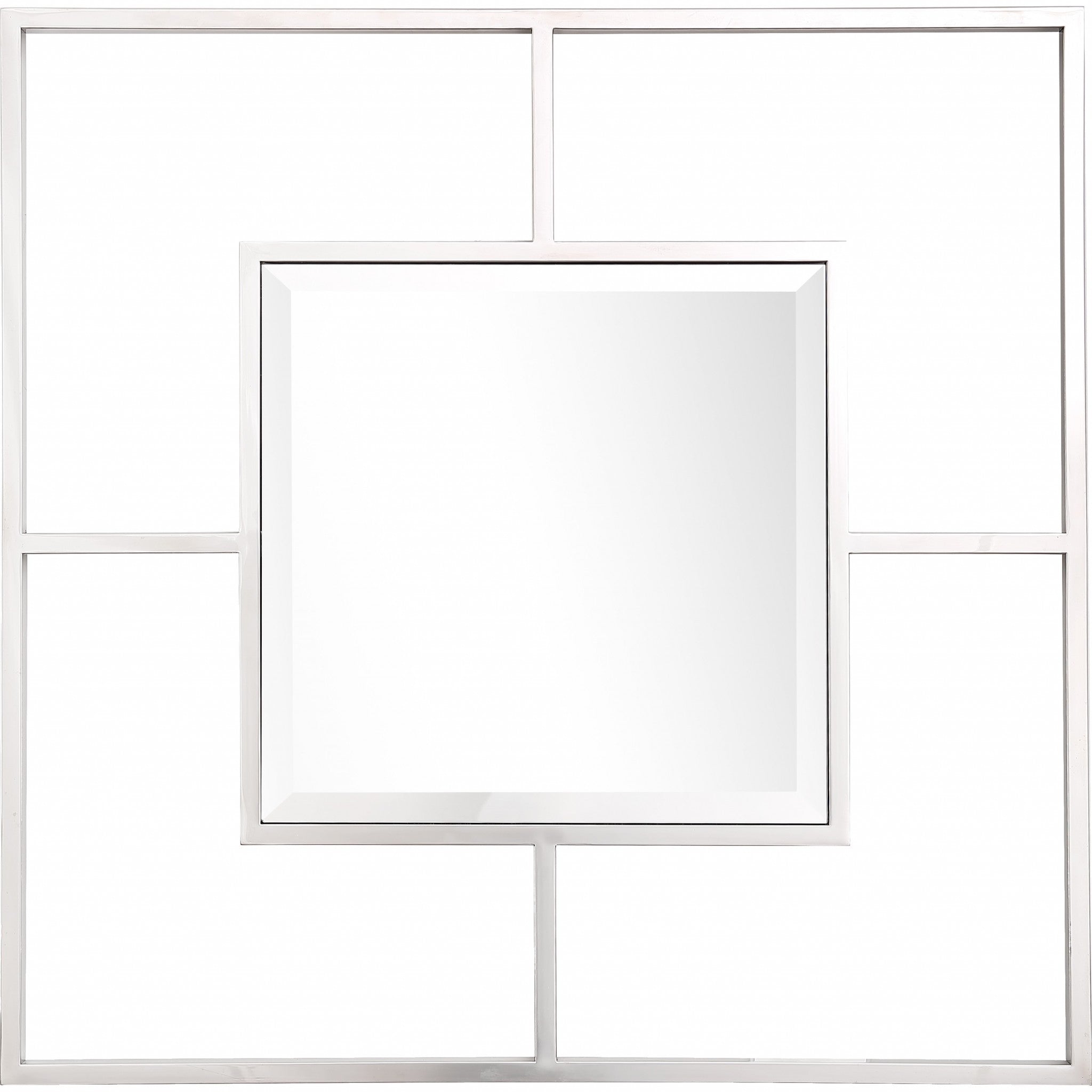 32" Silver Square Metal Framed Accent Mirror