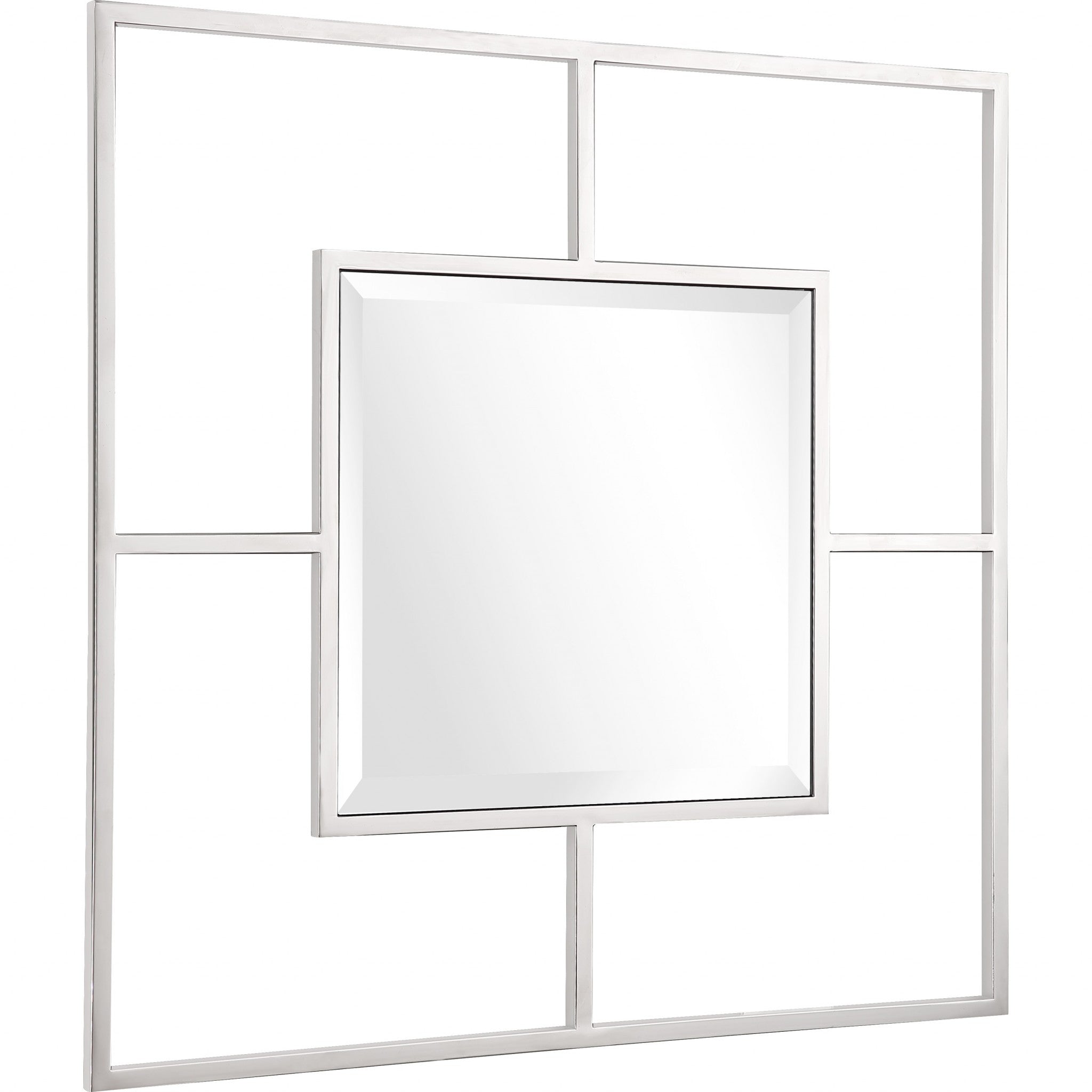 32" Silver Square Metal Framed Accent Mirror