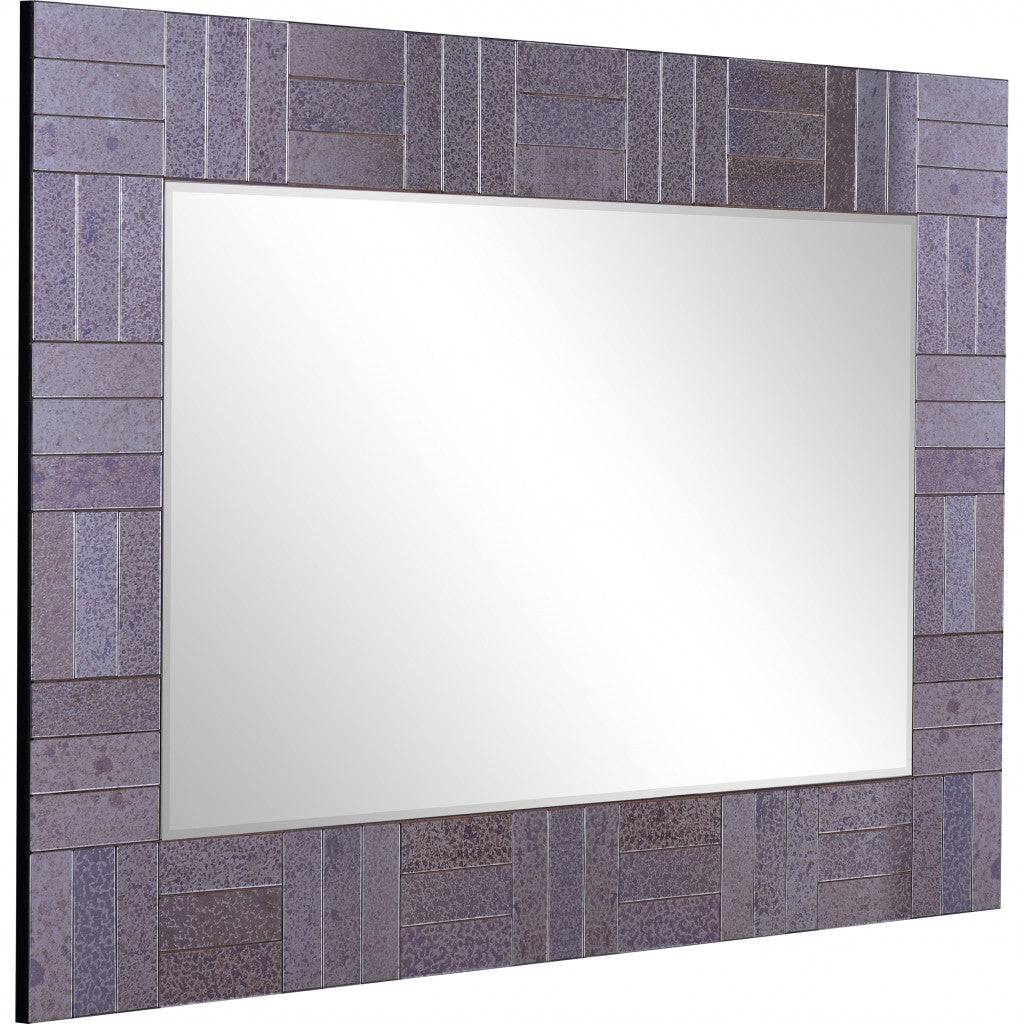 35" Gray Glass Framed Accent Mirror