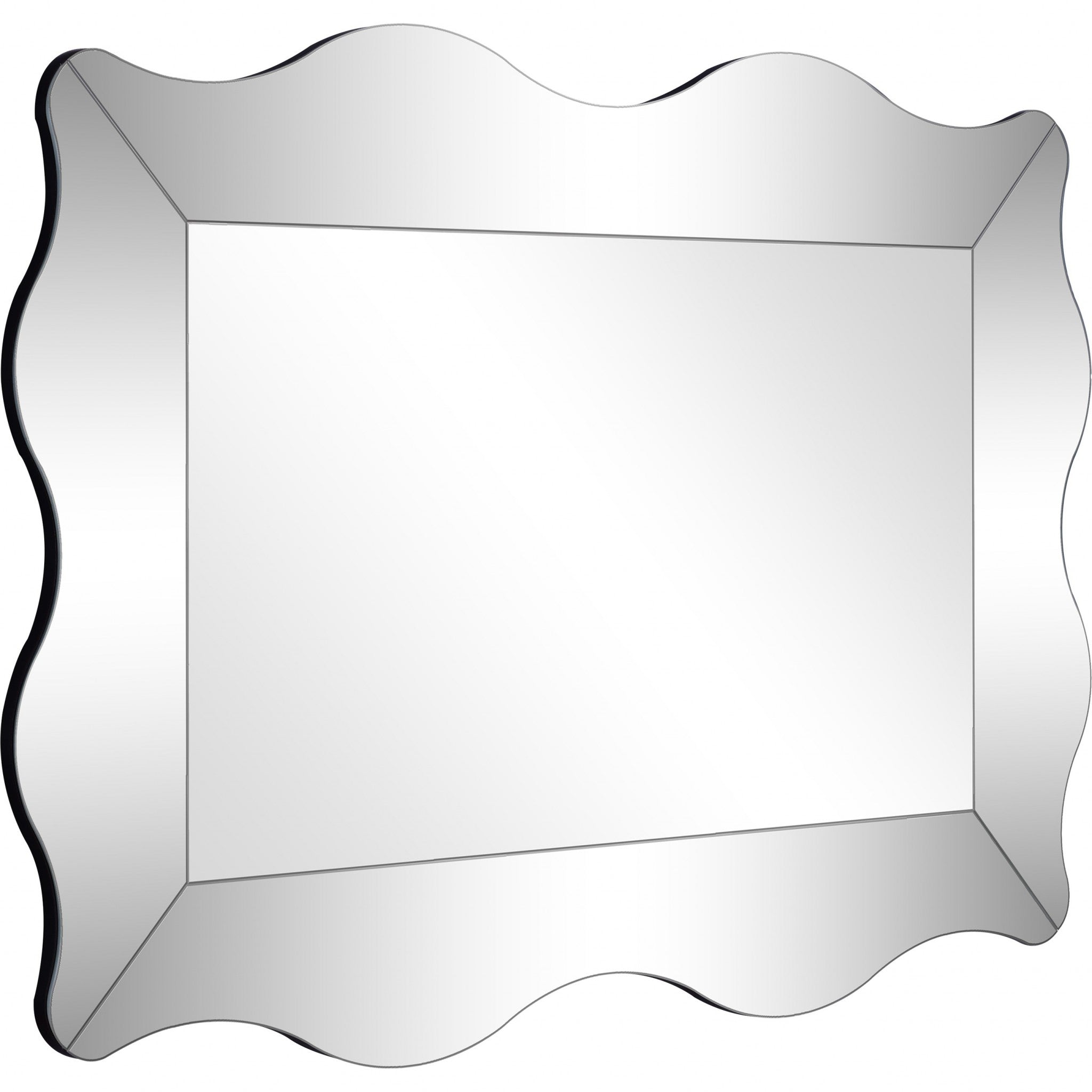 35" Clear Novelty Glass Framed Accent Mirror