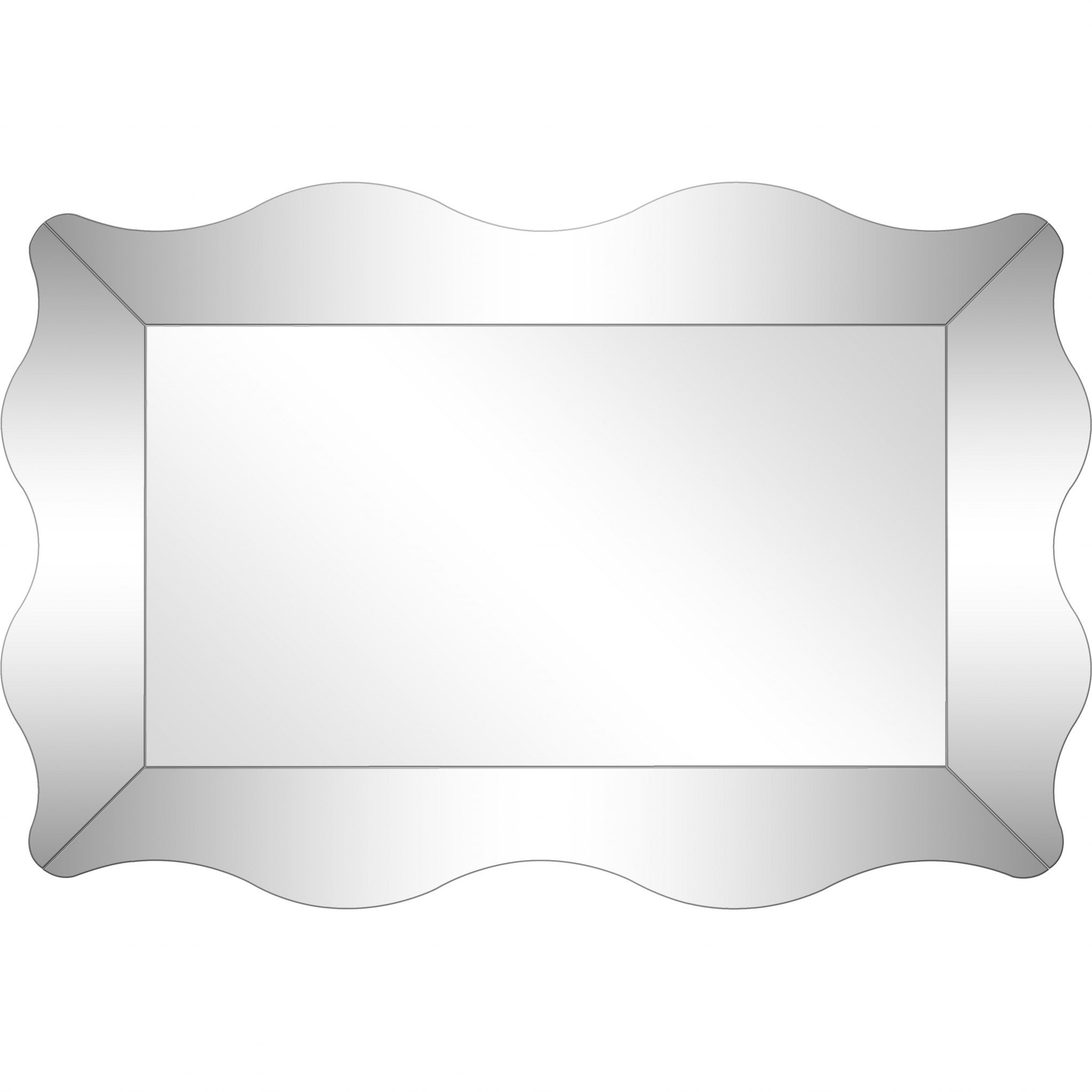 35" Clear Novelty Glass Framed Accent Mirror