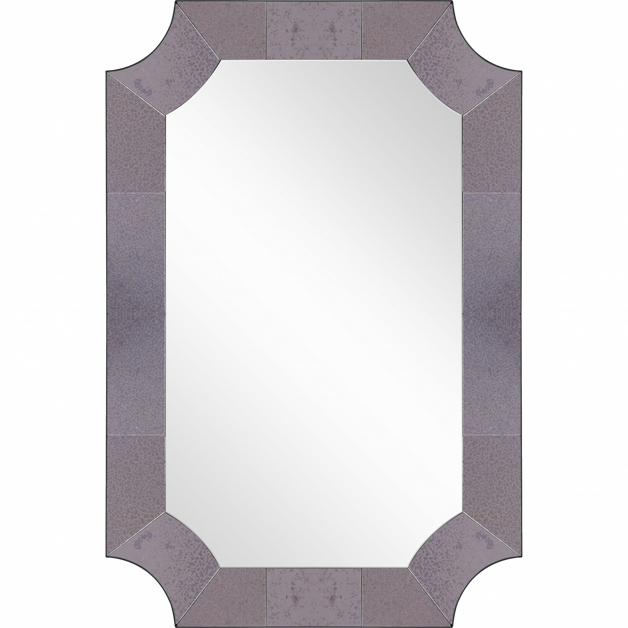 35" Gray Novelty Glass Framed Accent Mirror