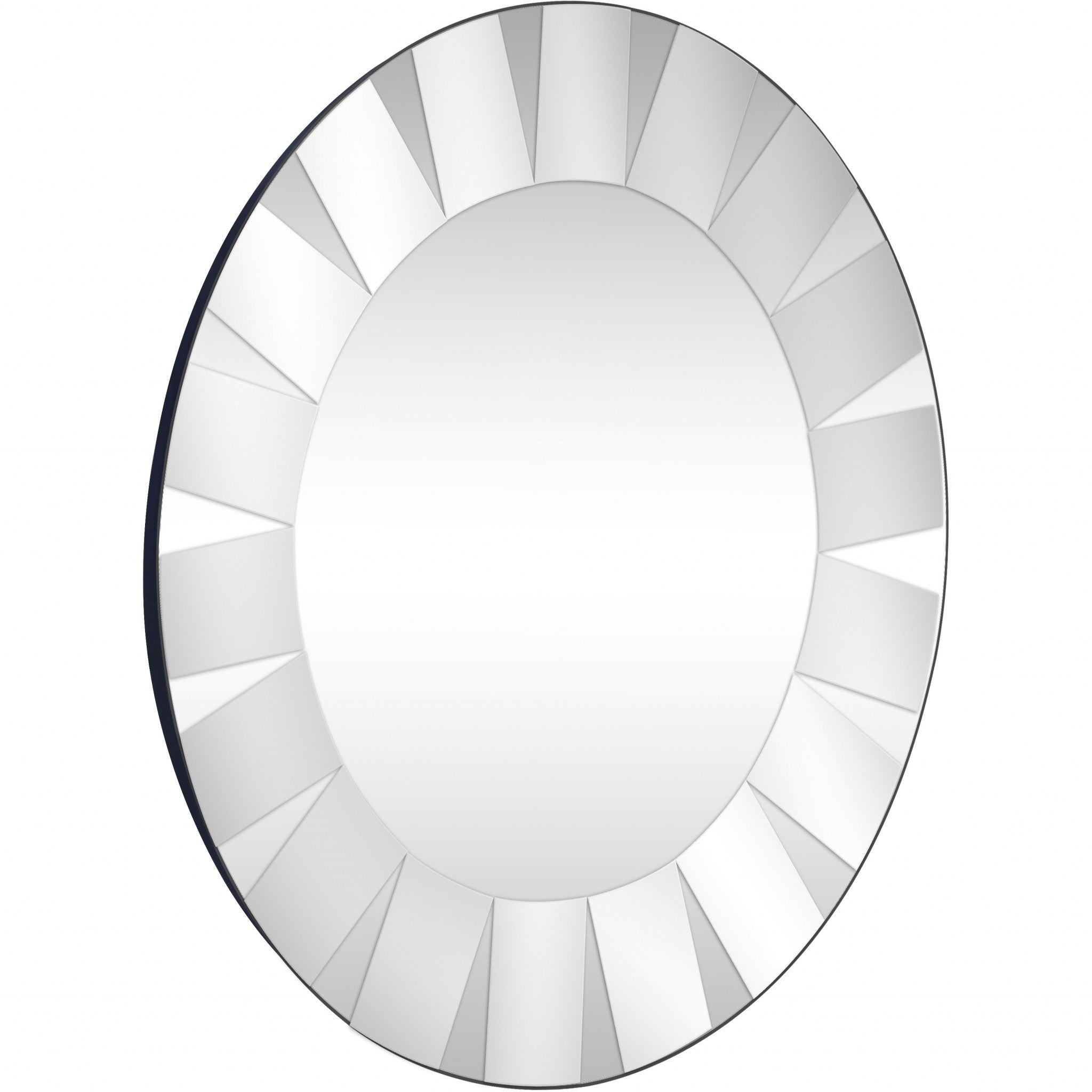 30" Clear Round Glass Framed Accent Mirror