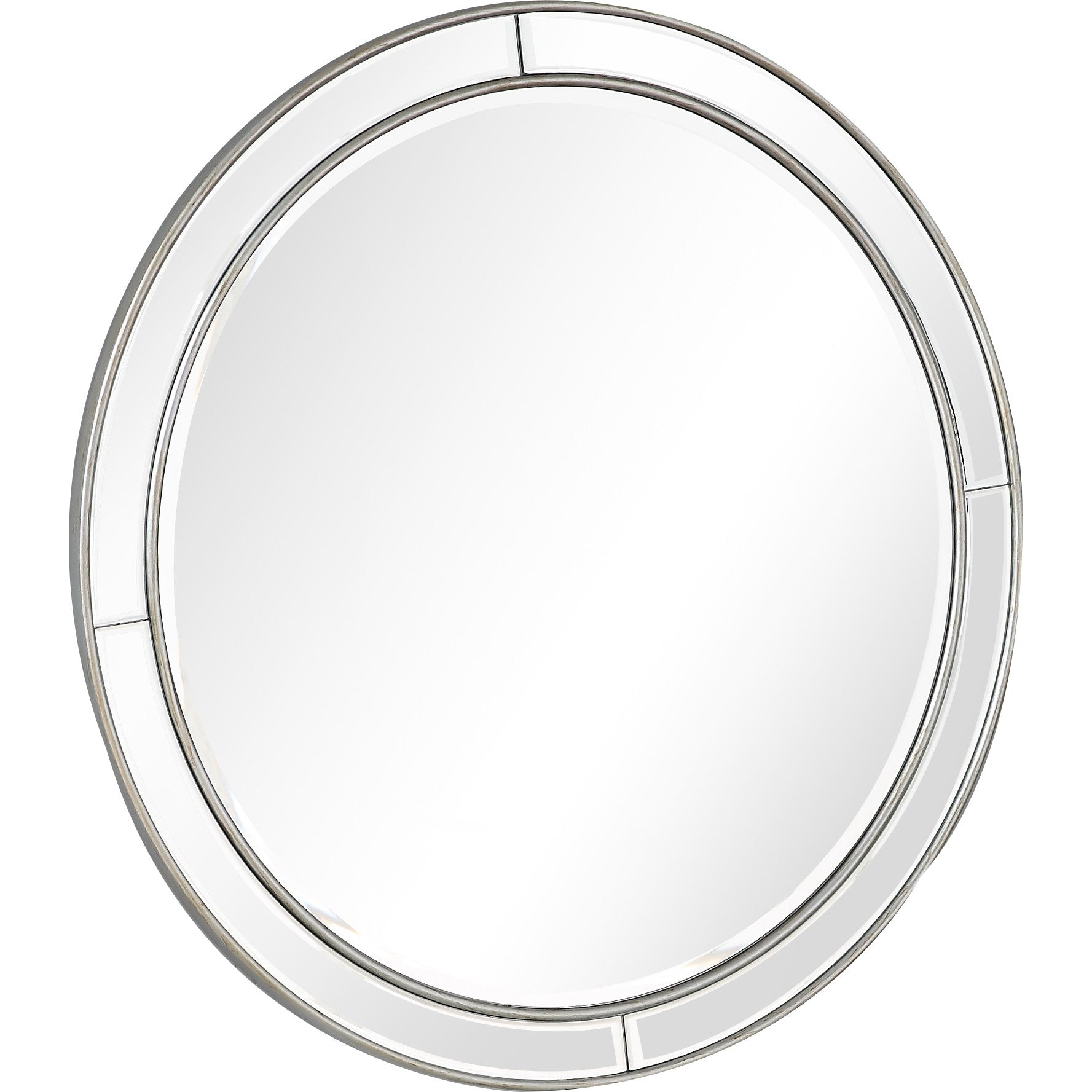 36" Silver Round Framed Accent Mirror