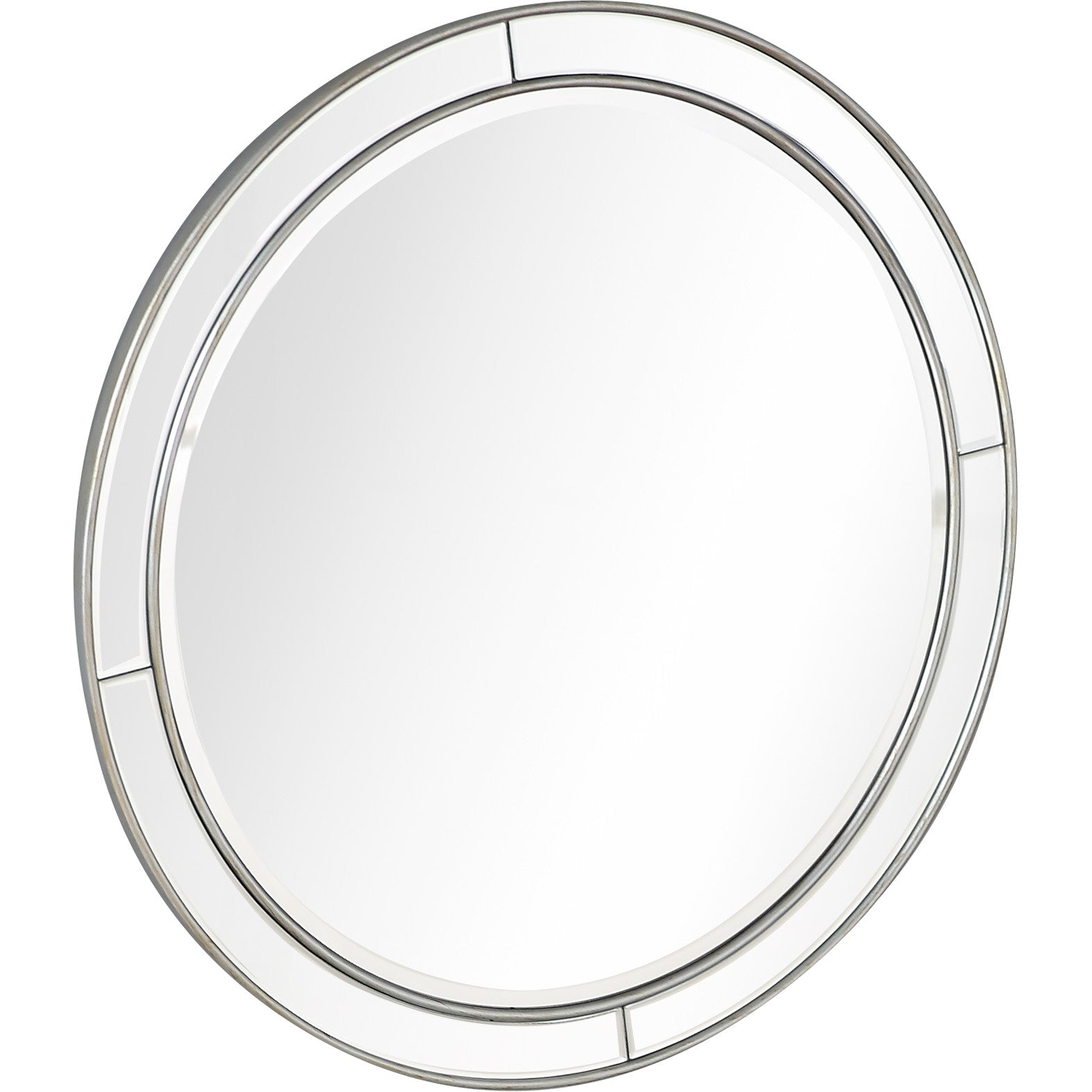 36" Silver Round Framed Accent Mirror